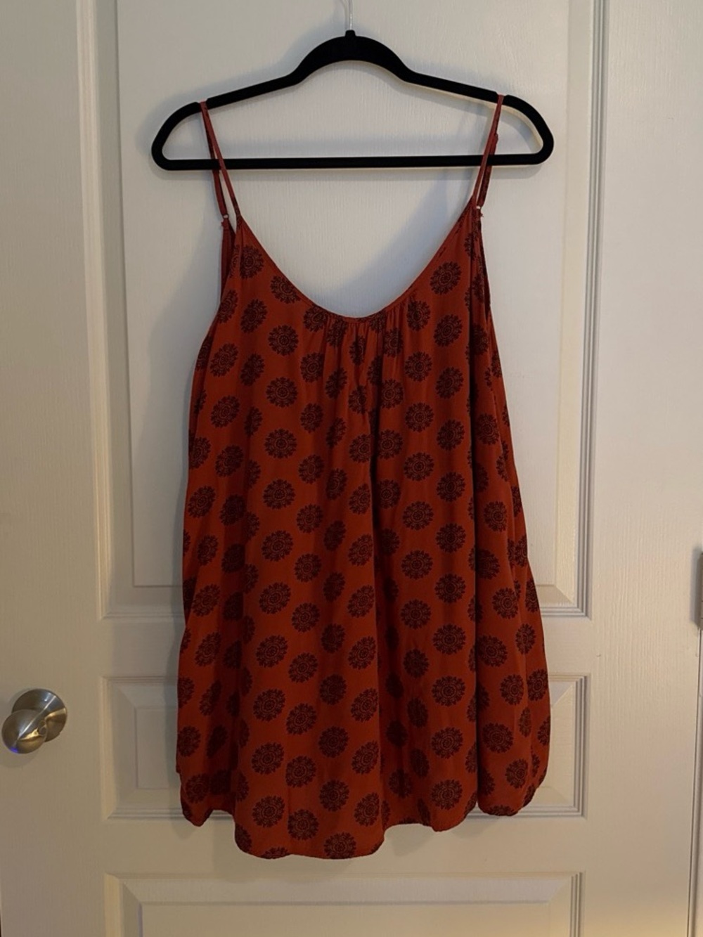 Forever 21 Rust Red Floral Spaghetti Strap Dress
